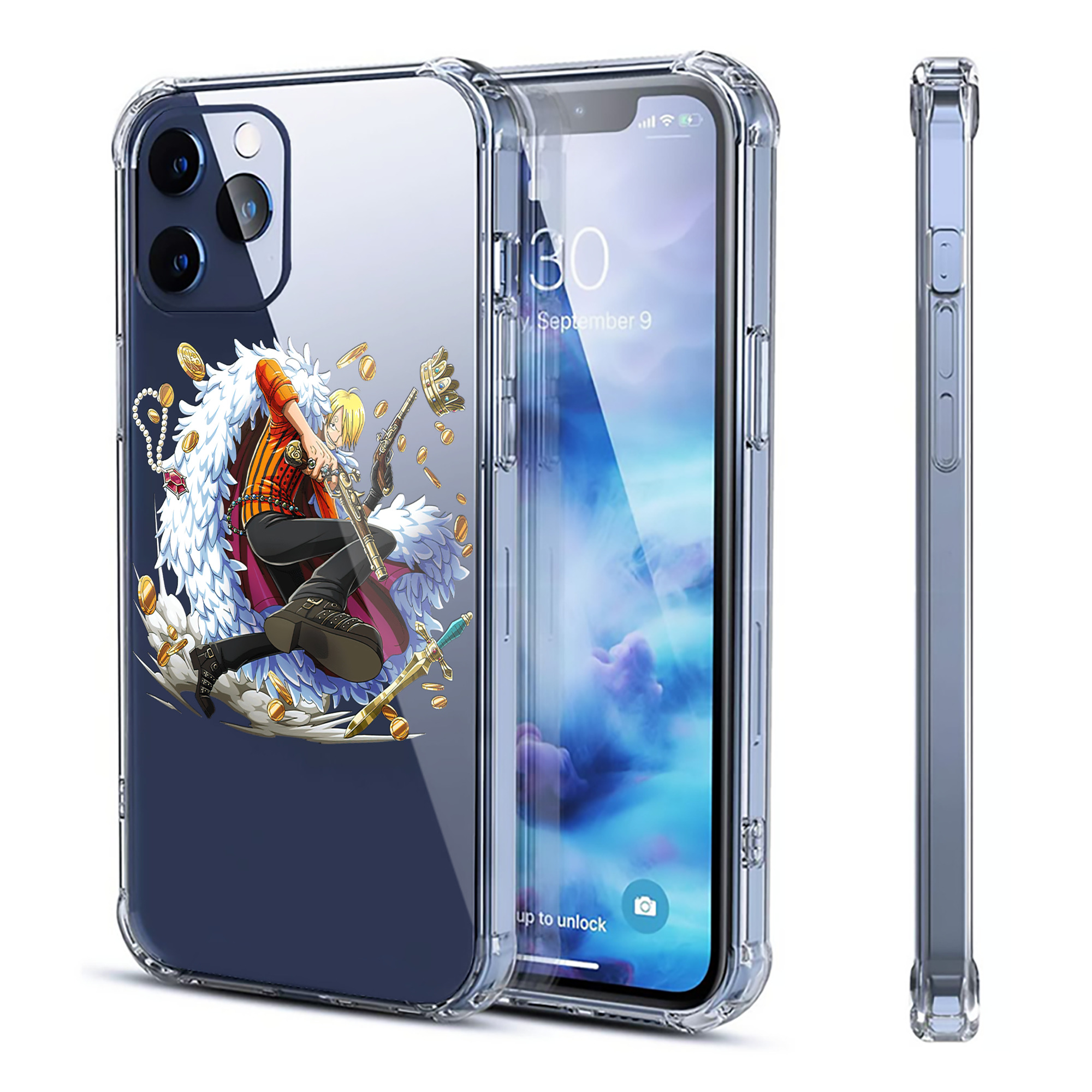 （画像用） ワンピース サンジ ONE PIECE Sanji 【iPhone 12シリーズ対応】透明スマホケース（クリアソフトケース）